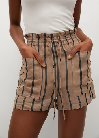 MANGO Regular Shorts 'Morocco' in Braun