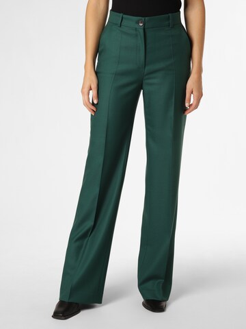 BOSS Wide leg Pleated Pants ' Tireka1 ' in Green: front