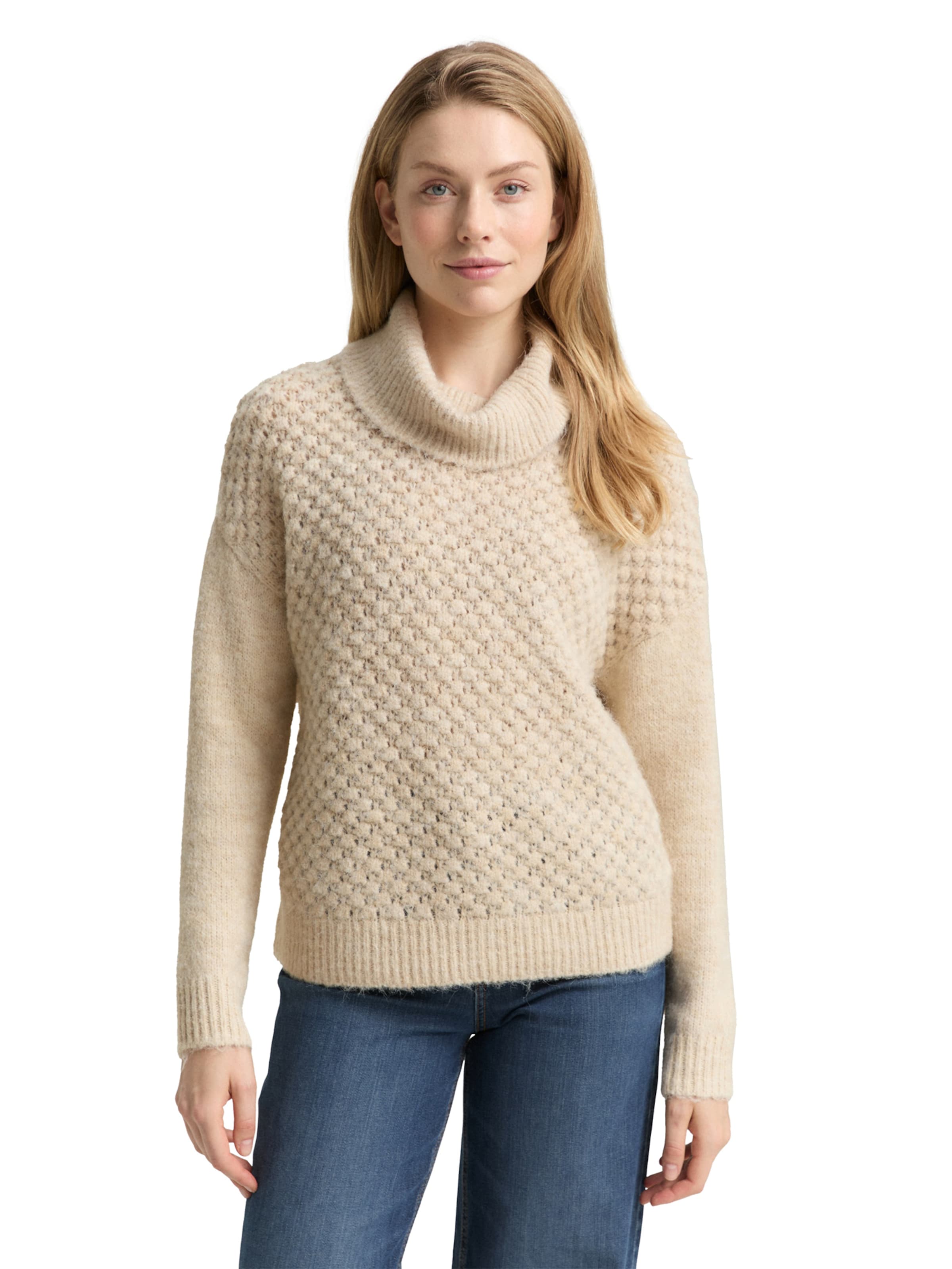 TOM TAILOR Sweater in Beige: front