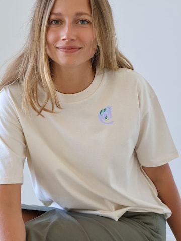 Kultgut Shirt 'Cat' in Yellow