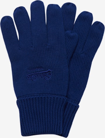 Superdry Full Finger Gloves 'Vintage' in Blue: front