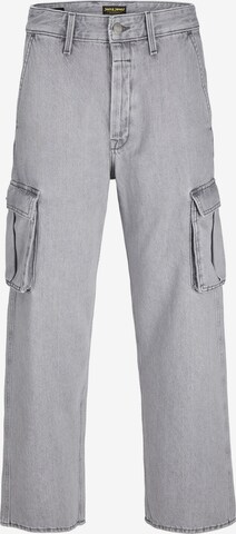 JACK & JONES Loosefit Cargojeans 'ALEX' in Grijs: voorkant