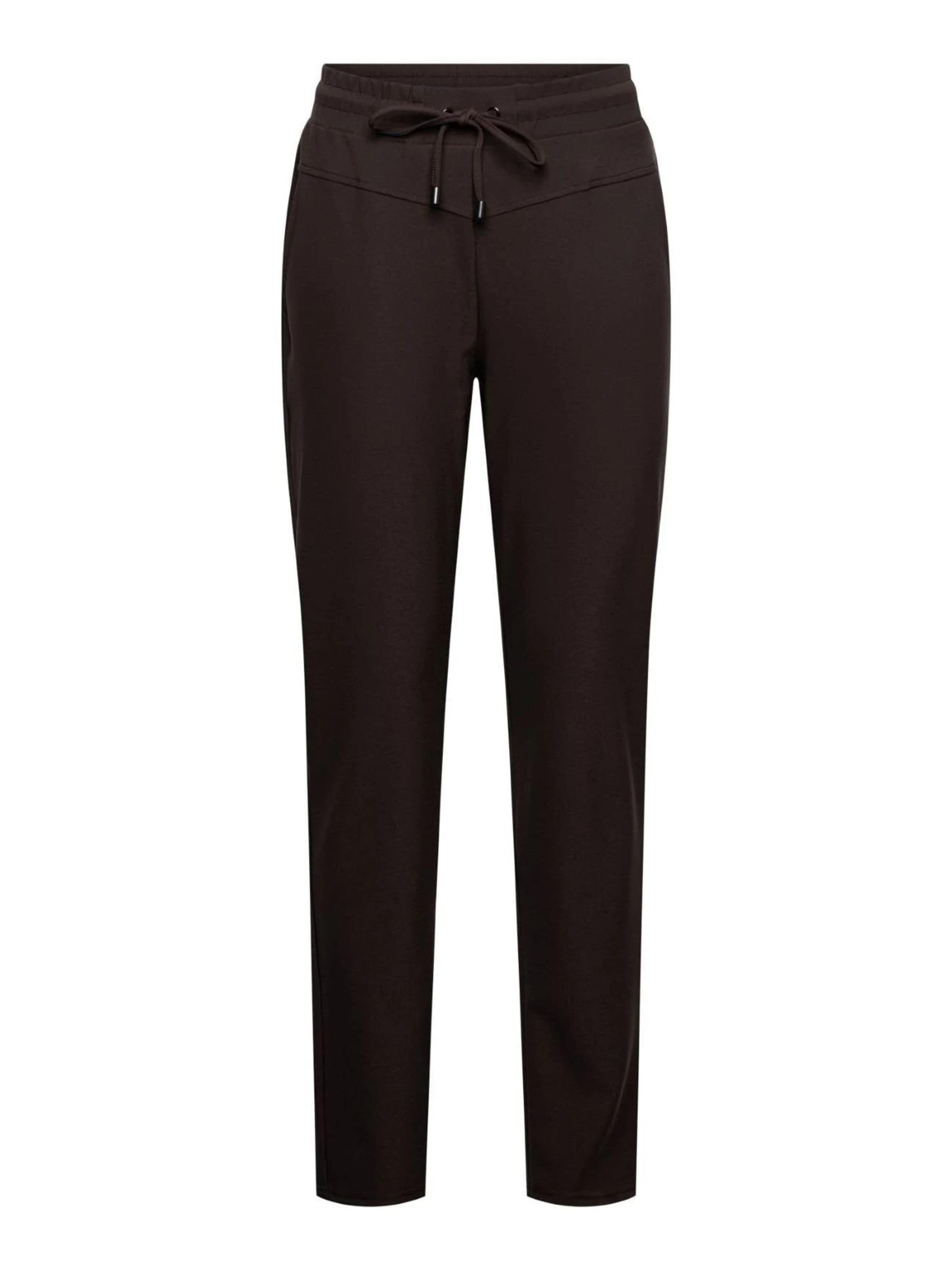 &co woman Regular Chino '&Co woman Penny Heavy chocolat' in Bruin: voorkant