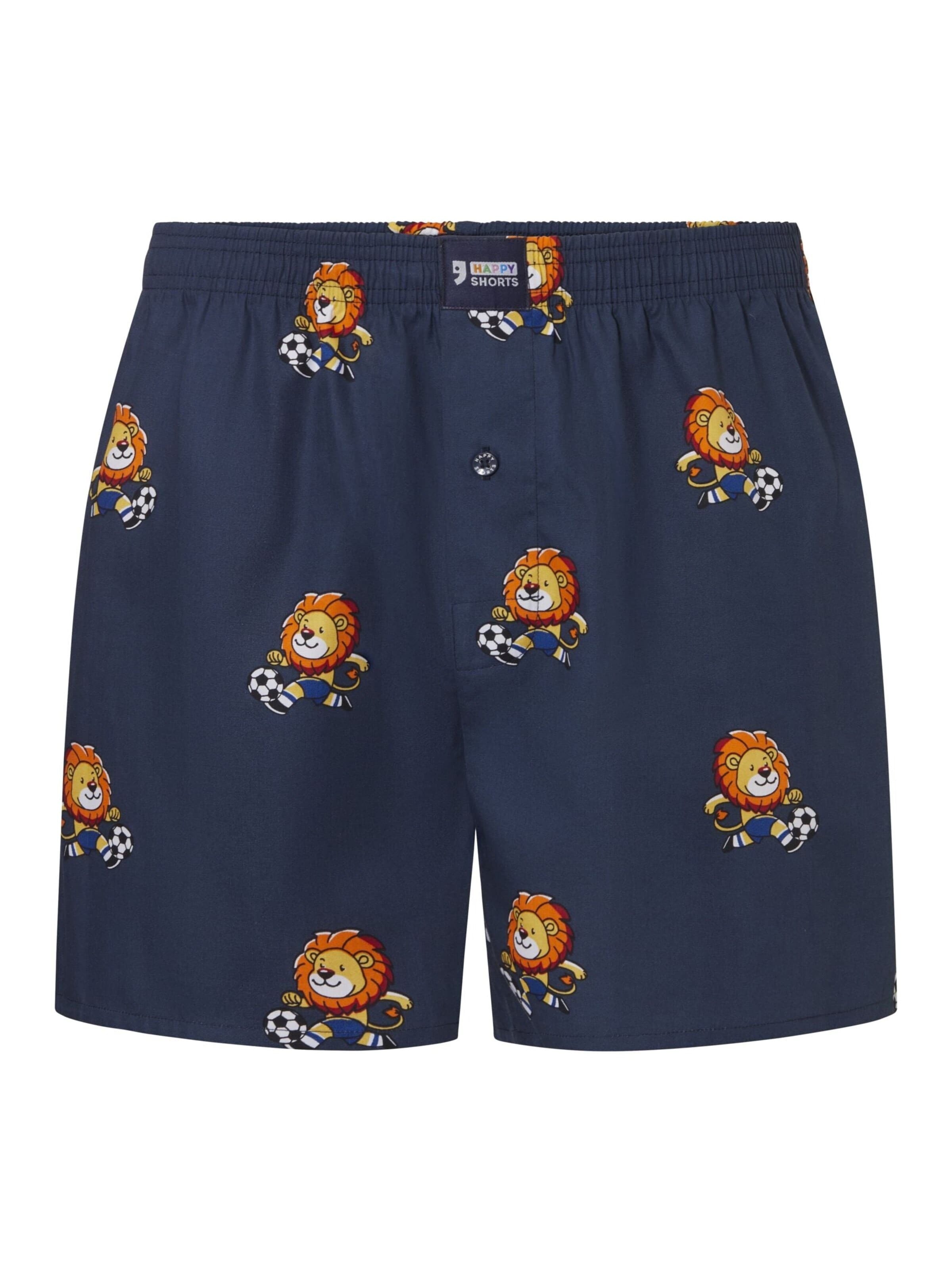 Happy Shorts Boxer shorts 'Happy Shorts Men's American Boxer Boxer Shorts koningsdag lions' in Blue: front