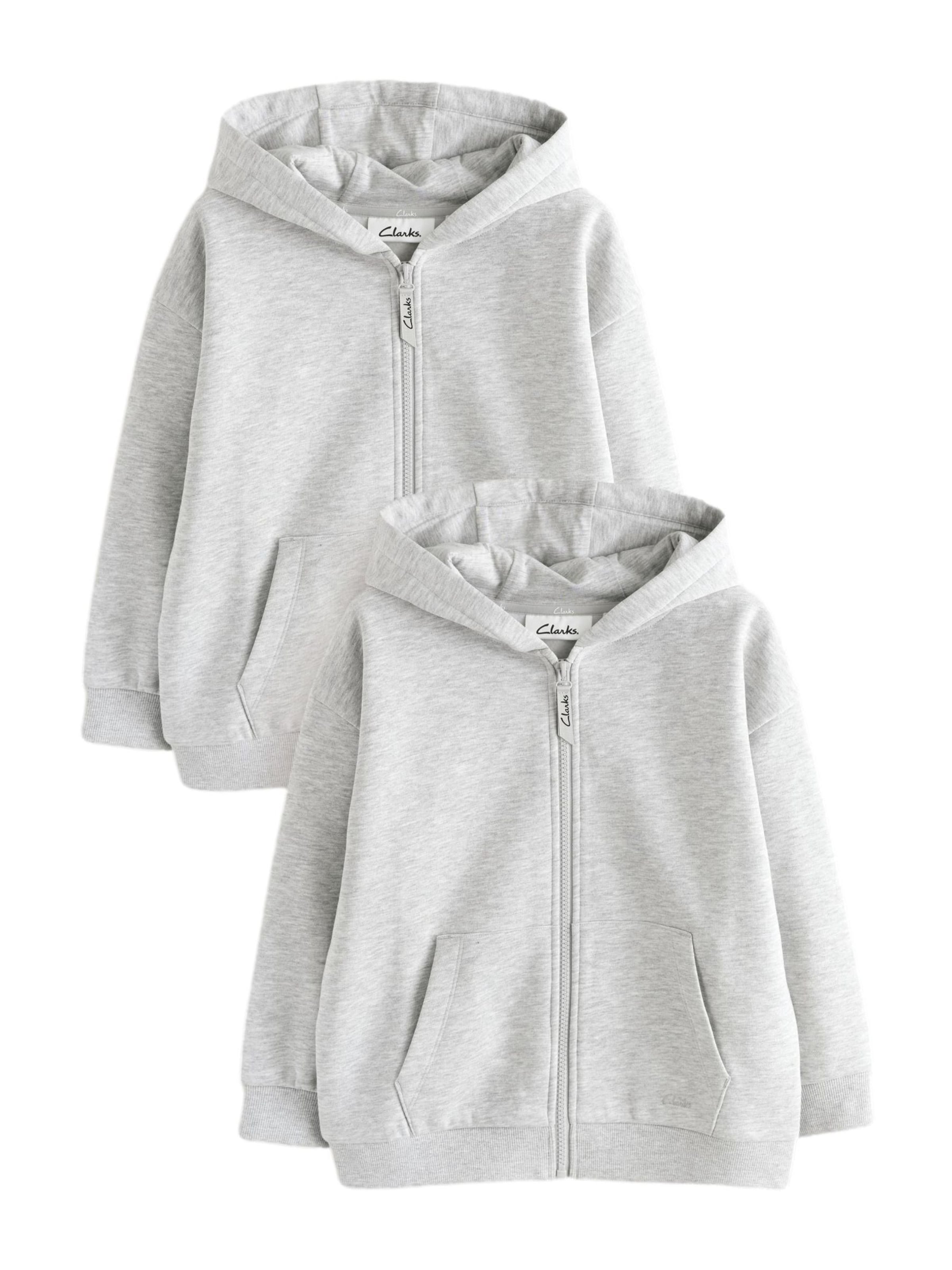 CLARKS Zip-Up Hoodie in Grey: front