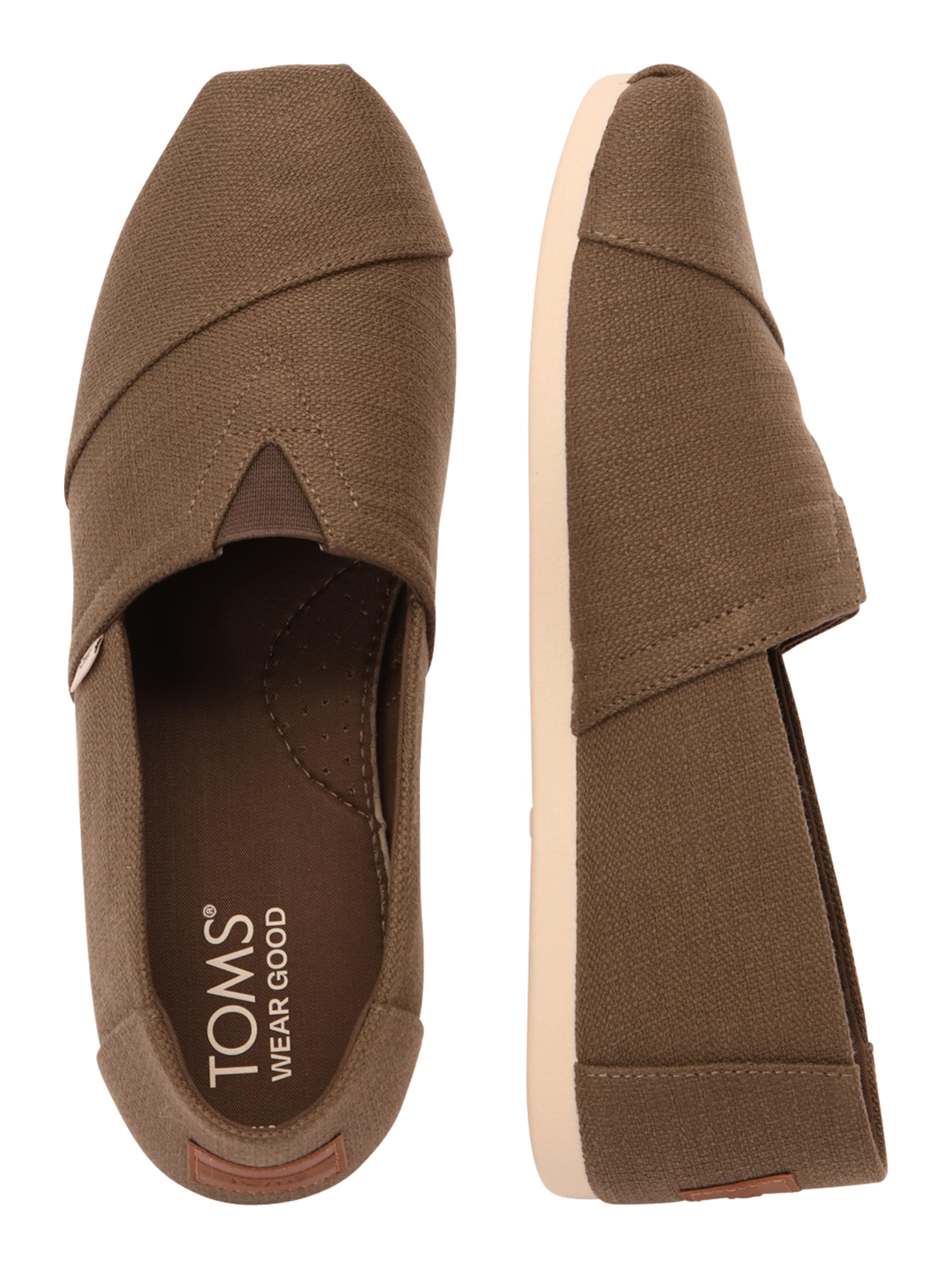 Slip on 'ALPARGATA' TOMS en vert : sur le côté
