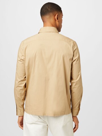 Calvin Klein Comfort fit Button Up Shirt in Beige