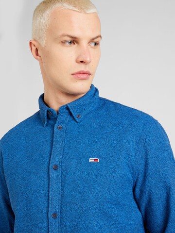 Tommy Jeans Regular fit Button Up Shirt in Blue