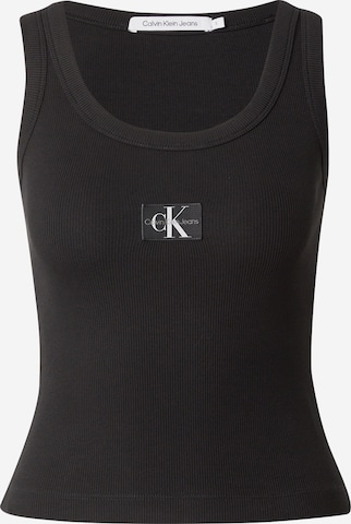 Top de la Calvin Klein Jeans pe negru: față