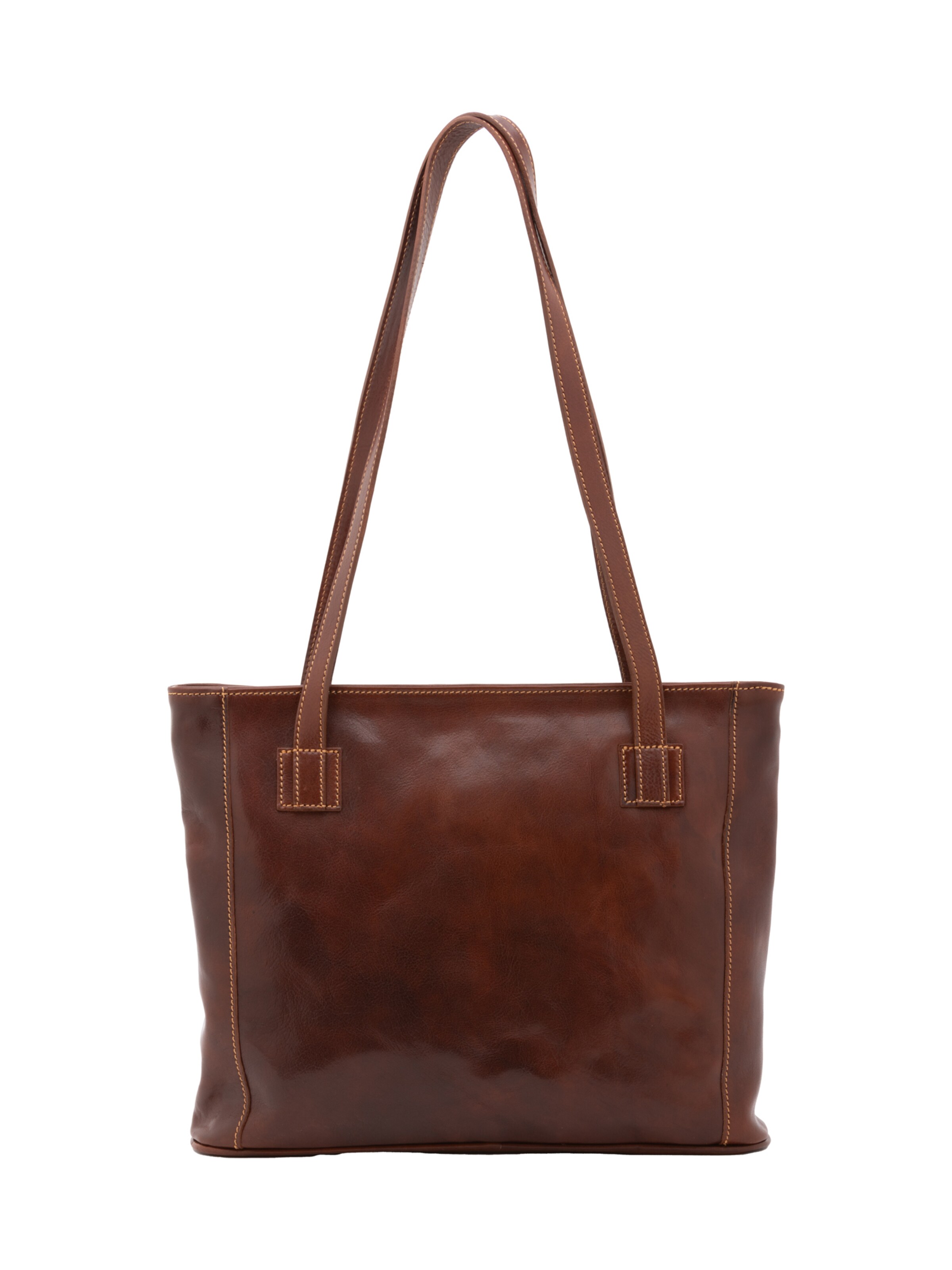 Borsa a spalla 'Borsa a Spalla Donna Cressa Vera Pelle Vacchetta - Chiusura Zip' di I Fratelli in marrone: frontale