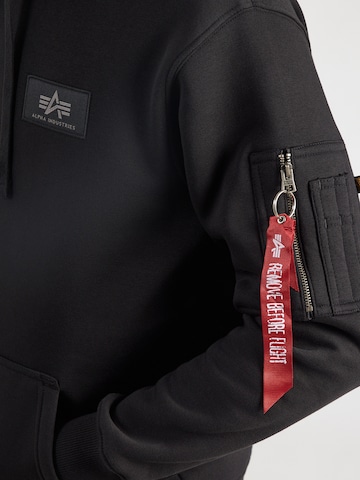 Bluză de molton 'Mirror' de la ALPHA INDUSTRIES pe negru