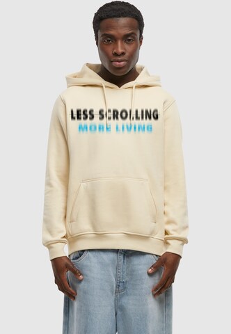 2Y Studios Sweatshirt 'Less Scrolling' in Beige: front