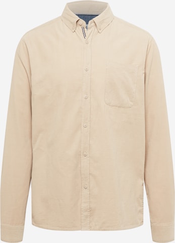 !Solid Button Up Shirt 'Juan' in Beige: front