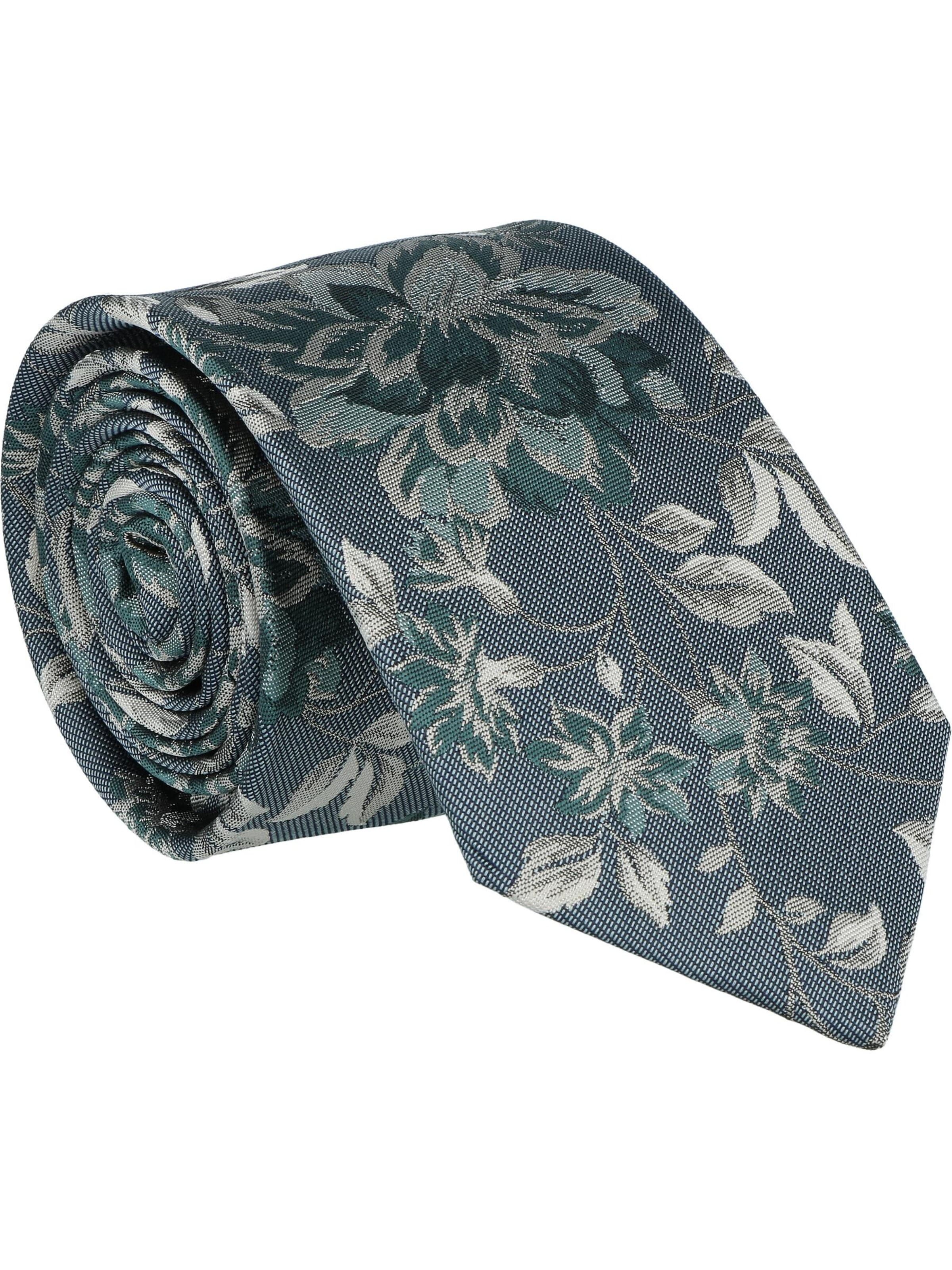 WILLEN Tie 'Floral / Uni' in Green