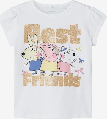 balta NAME IT Marškinėliai 'NMFAmanda Peppa': priekis