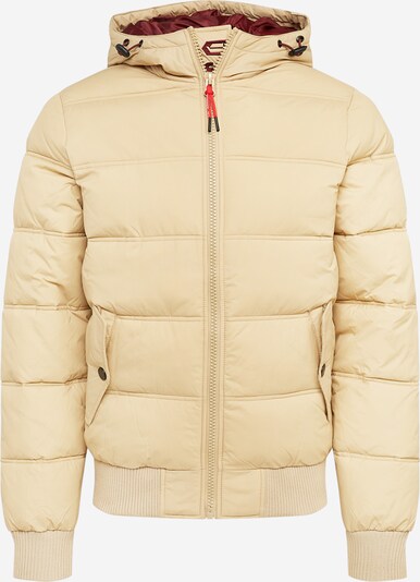 INDICODE JEANS Vinterjakke 'Adrian' i beige / kirsebærrød, Produktvisning