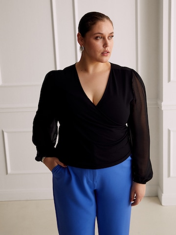 Guido Maria Kretschmer Curvy - Blusa 'Edna' em preto: frente