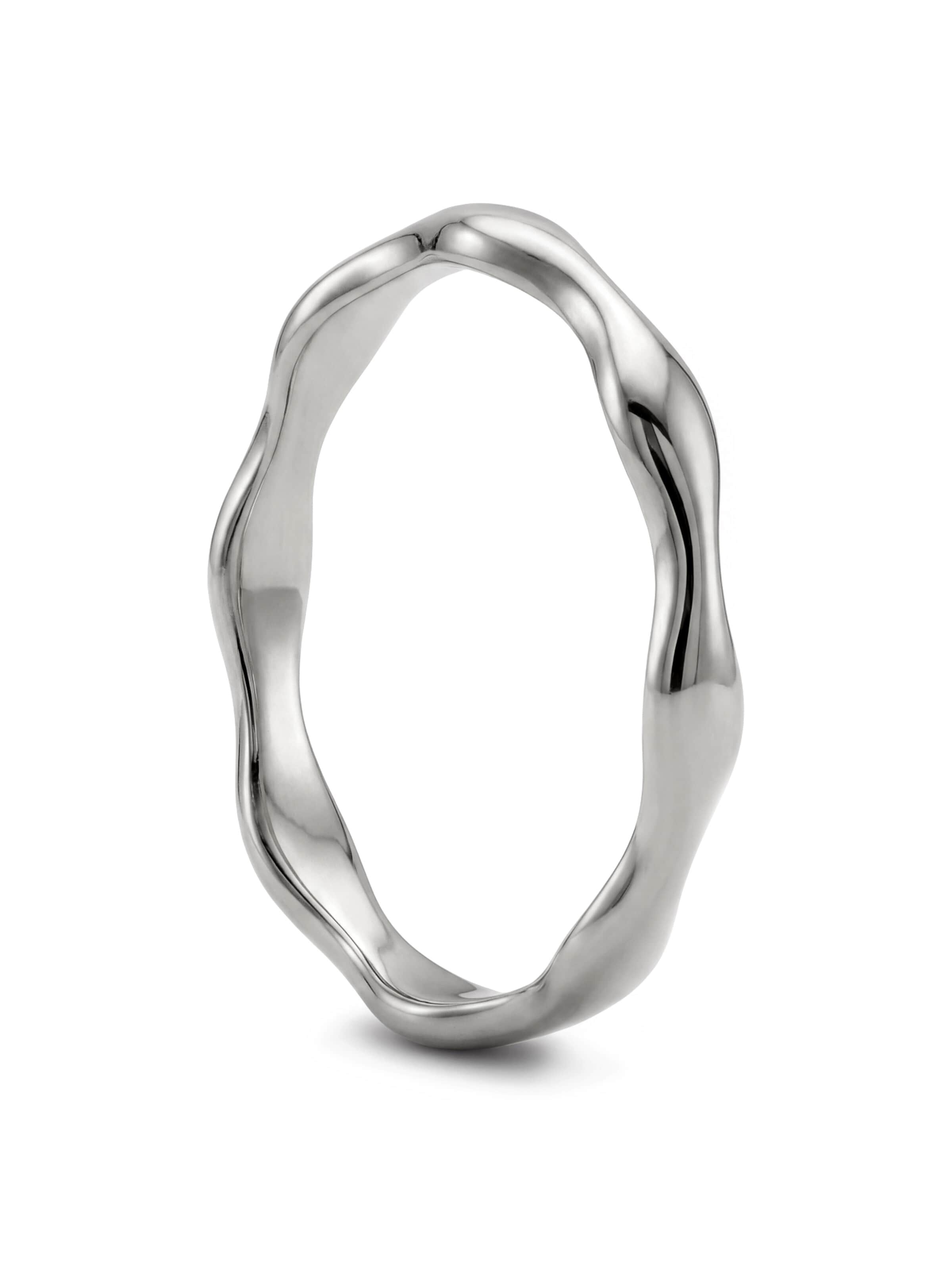 Sidegren Ring 'Molten' in Silver: front