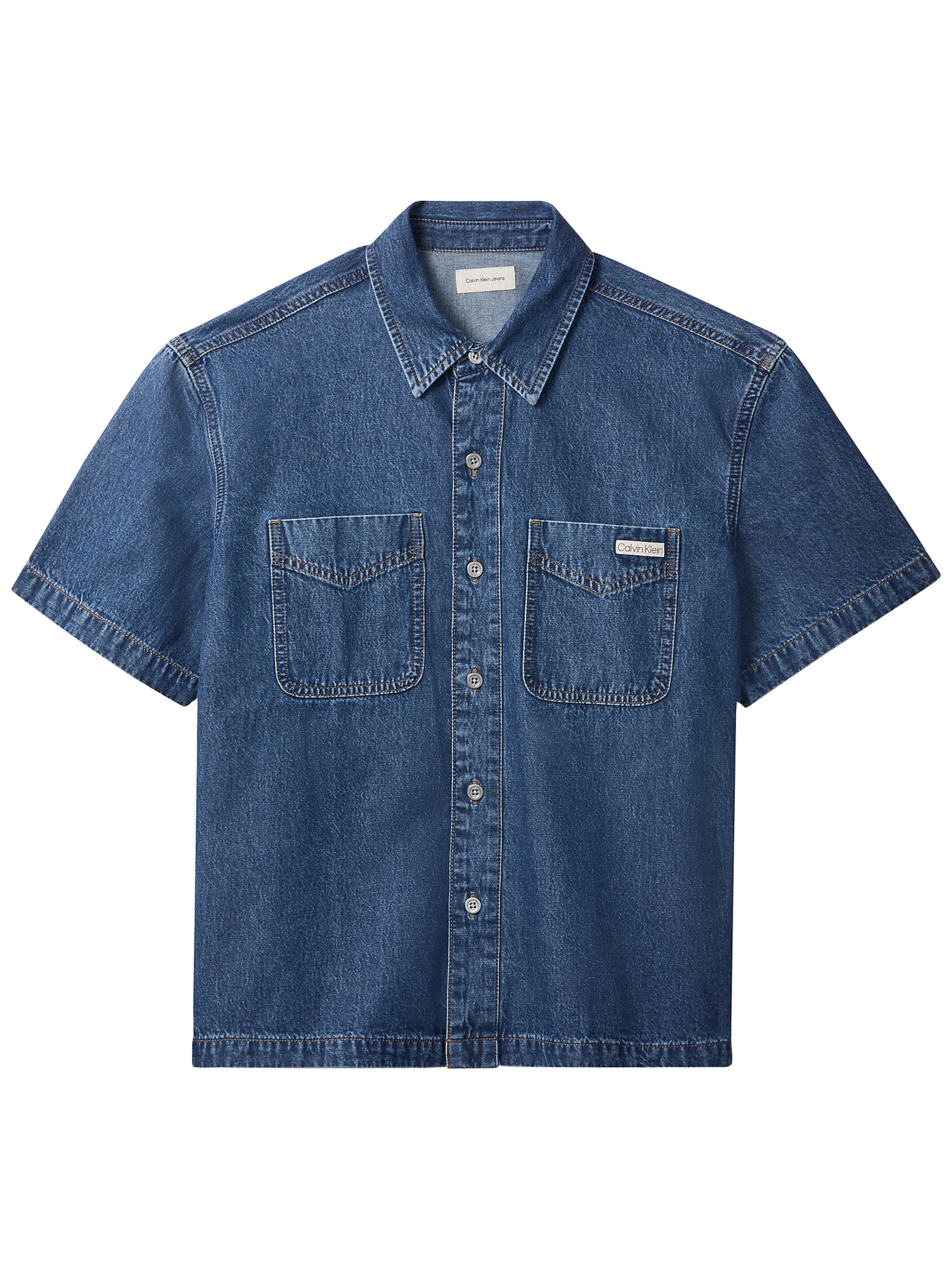 Calvin Klein Jeans Regular fit Overhemd in Blauw: voorkant
