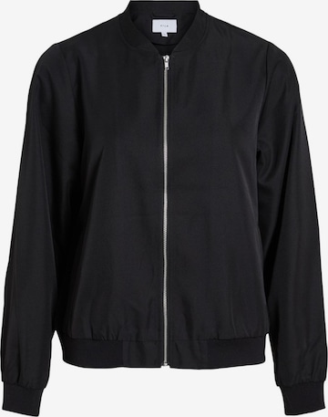 VILA Zip-Up Hoodie 'VIPAPAYA' in Black: front