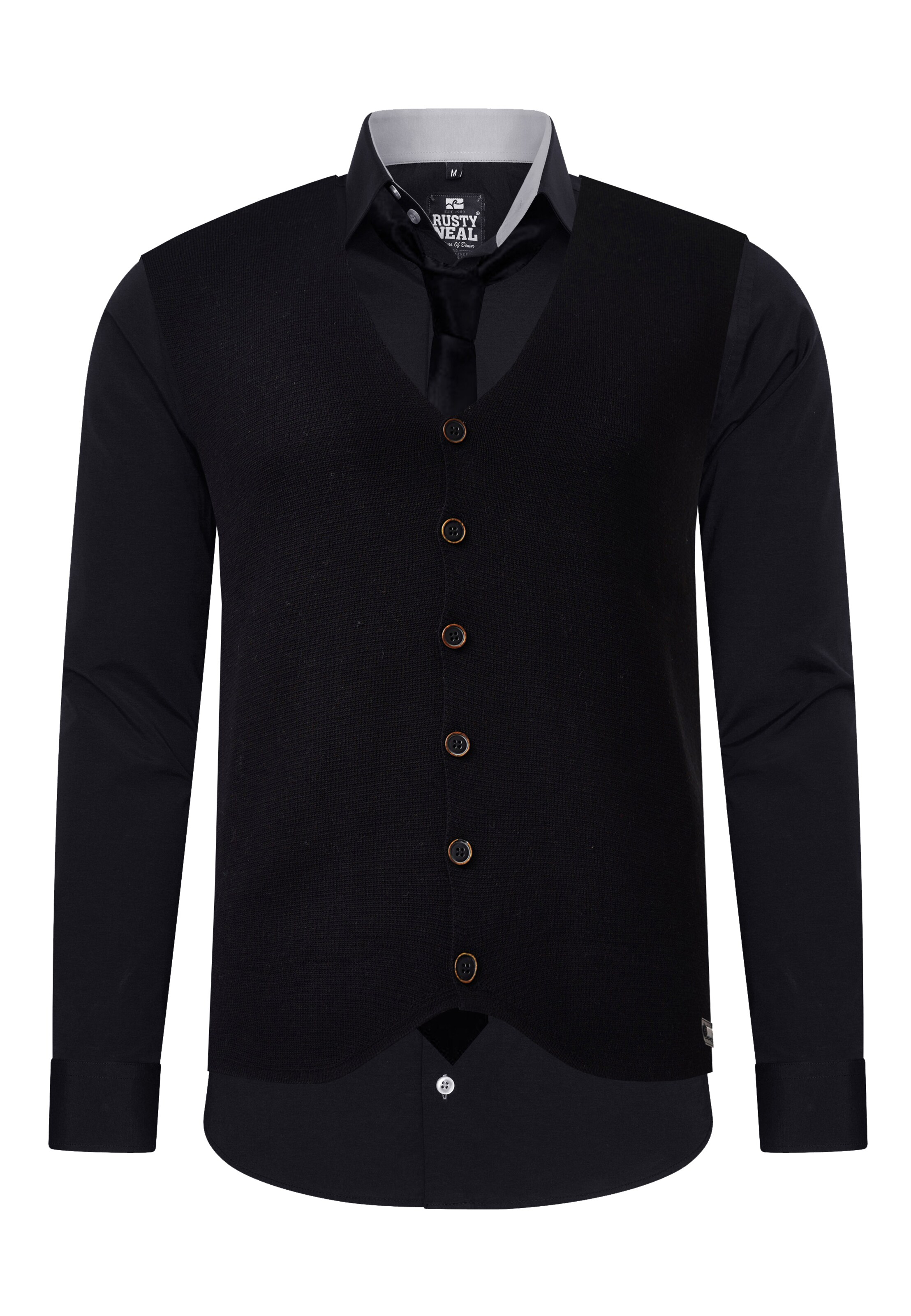 Rusty Neal Slim fit Overhemd in Zwart