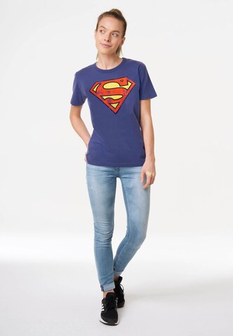 LOGOSHIRT T-Shirt 'DC Comics – Superman' in Blau