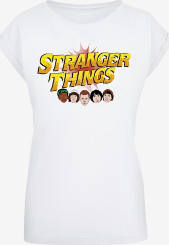 T-shirt 'Stranger Things Comic Heads Netflix TV Series' F4NT4STIC en blanc : devant