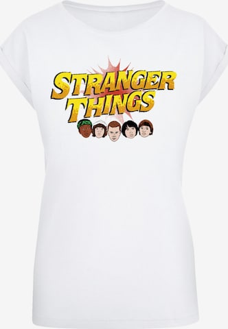 T-shirt 'Stranger Things Comic Heads Netflix TV Series' F4NT4STIC en blanc : devant