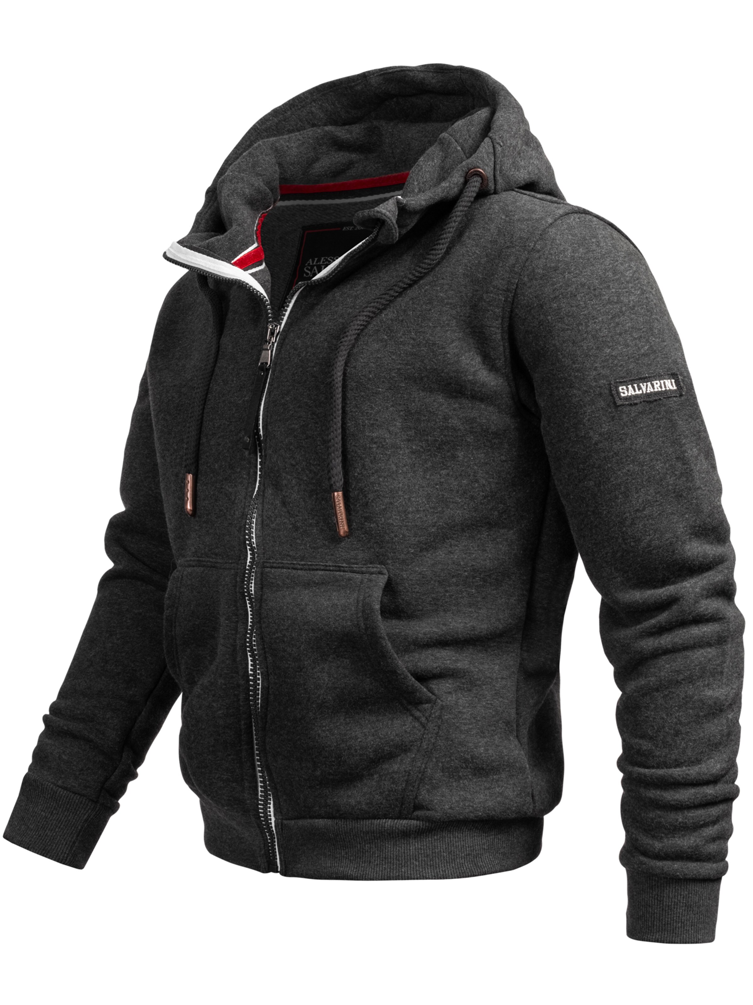 Alessandro Salvarini Sweat jacket 'Bergamo' in Grey