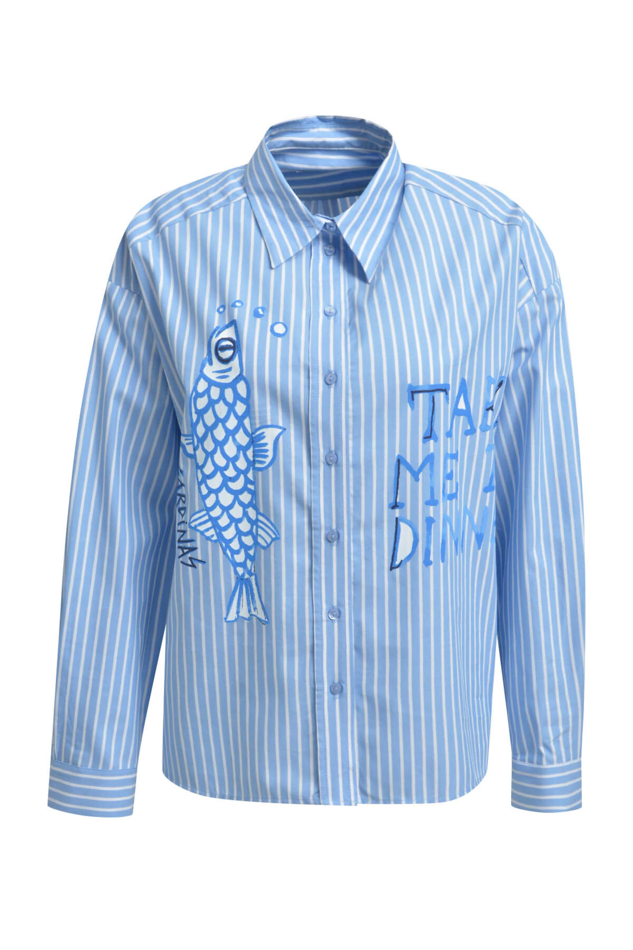 Milano Italy Blouse in Blue: front