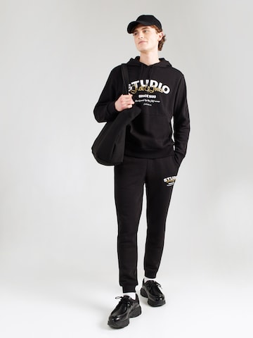 melns JACK & JONES Treniņtērps 'JJYUKI': no priekšpuses