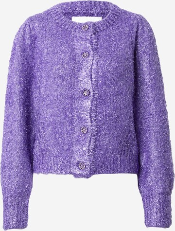 Fabienne Chapot Knit Cardigan 'Kitty' in Purple: front