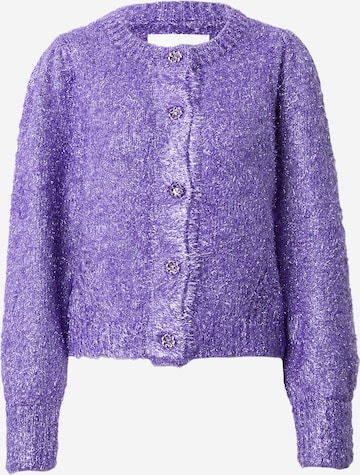 Fabienne Chapot Knit Cardigan 'Kitty' in Purple: front