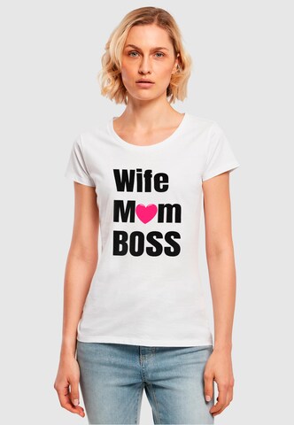 T-shirt 'Mother's Day - Wife Mum Boss' ABSOLUTE CULT en blanc : devant