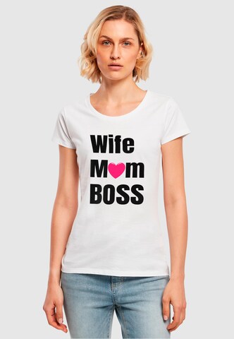 ABSOLUTE CULT T-Shirt 'Mother's Day - Wife Mum Boss' in Weiß: predná strana