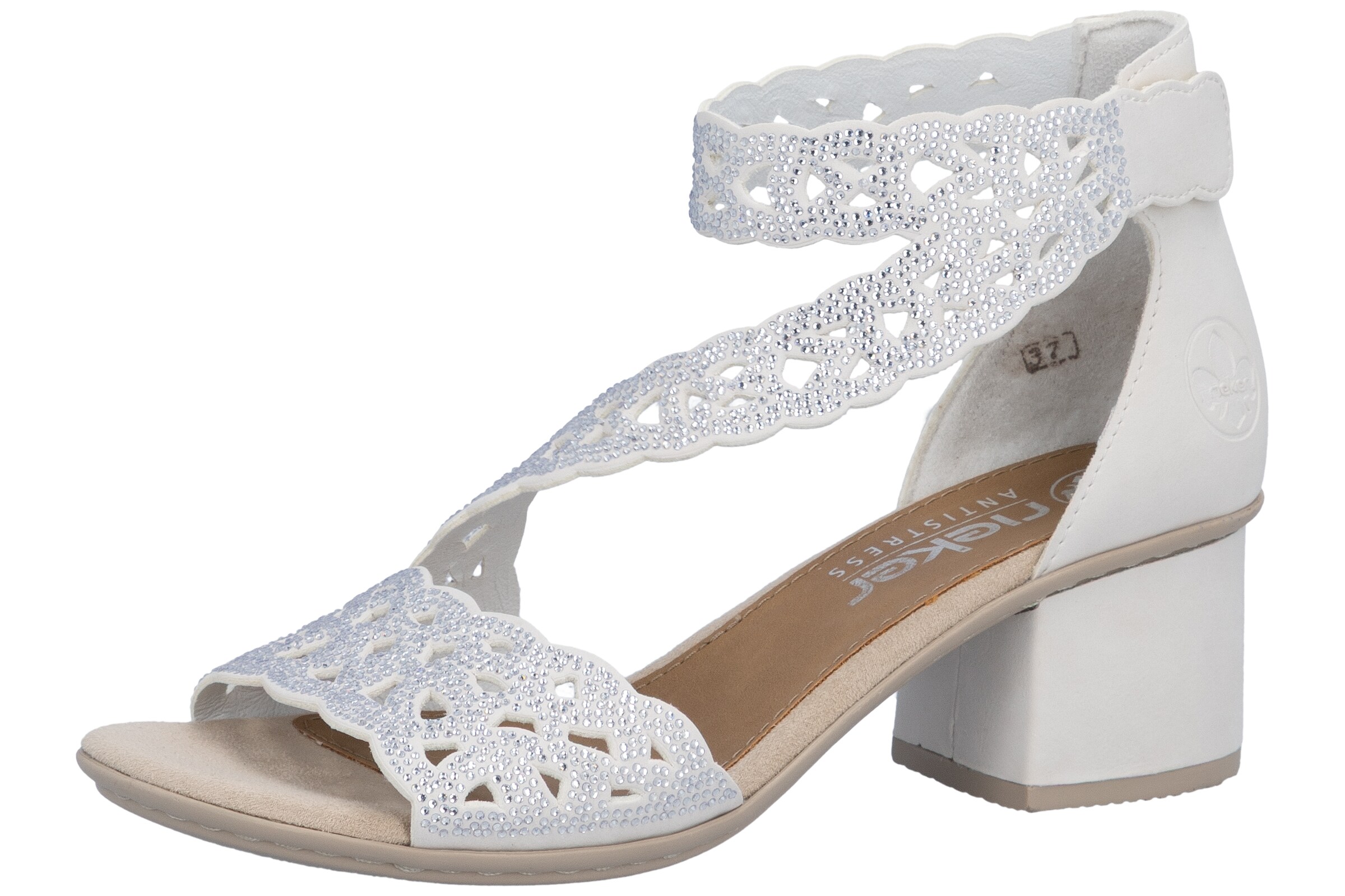 Rieker Strap Sandals in White: front