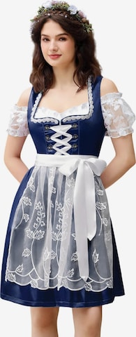 Yesfashion Dirndl w kolorze niebieski: przód