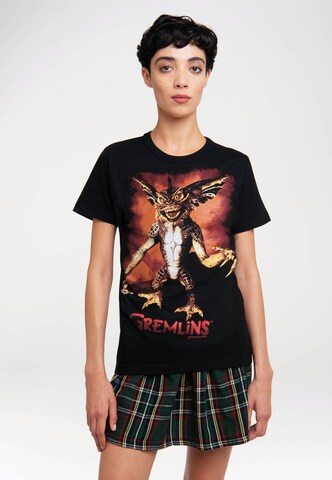 LOGOSHIRT Shirt 'Gremlins' in Zwart: voorkant