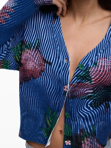 Desigual - Casaco de malha em azul