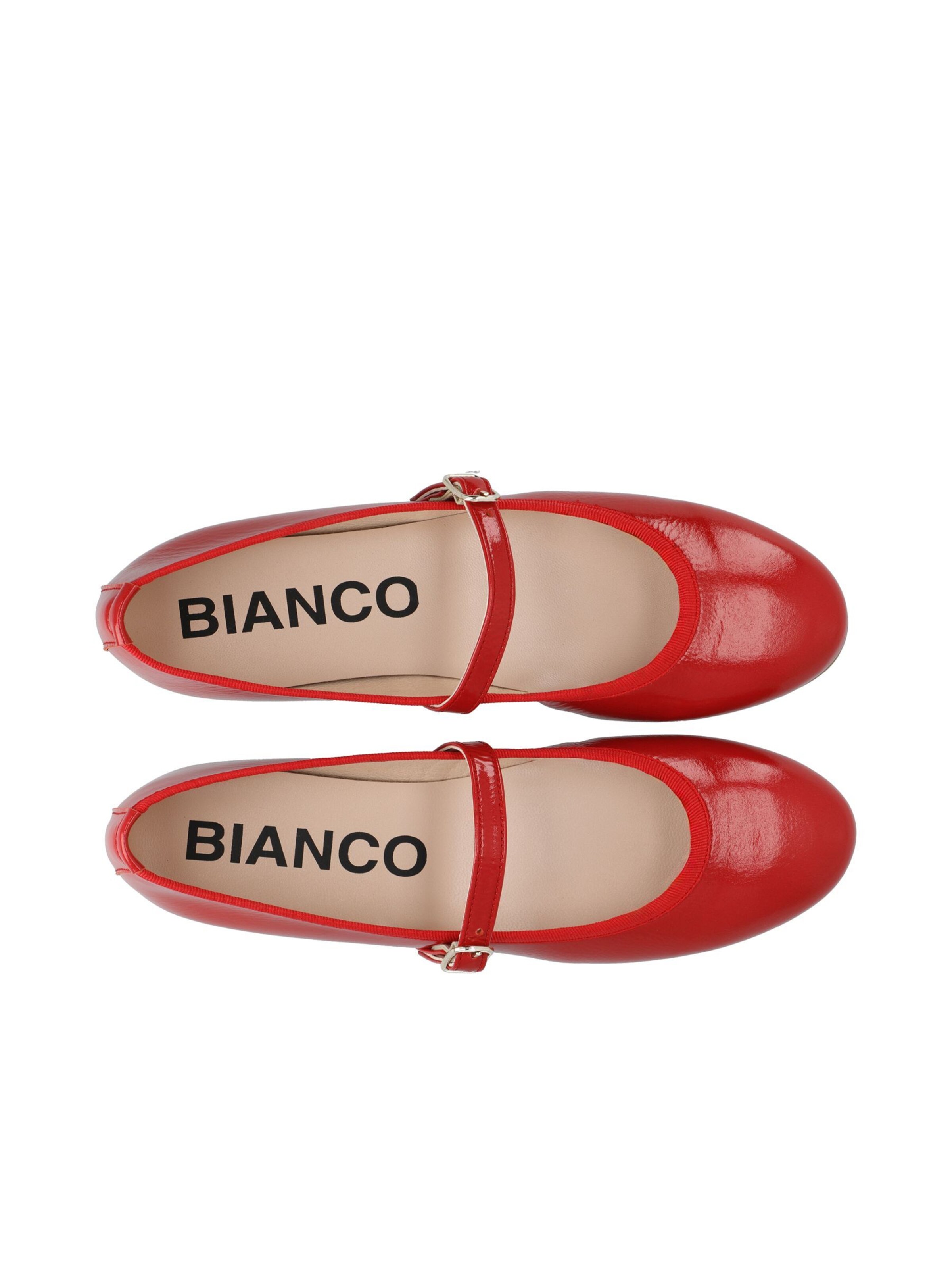 Bianco Strap ballerina in Red