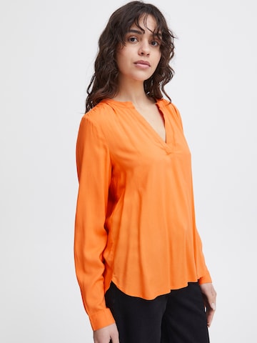 Camicia da donna di ICHI in arancione: frontale