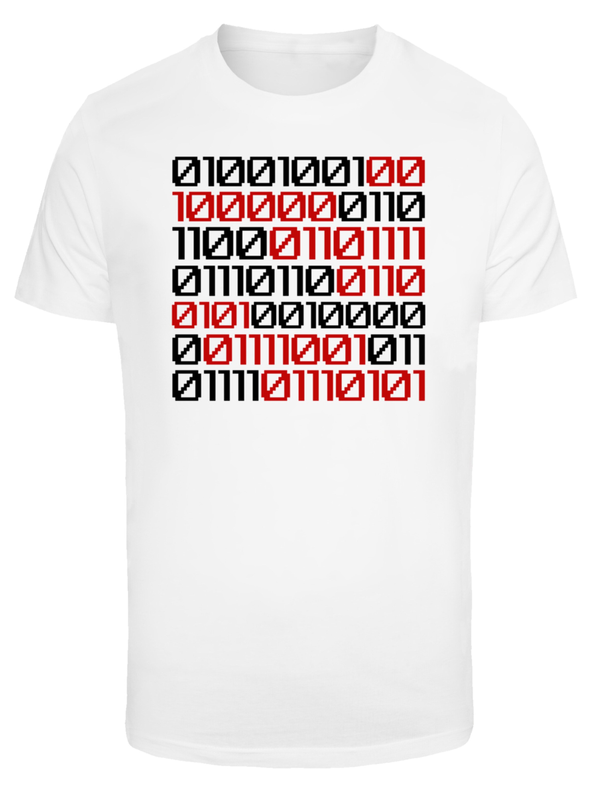 F4NT4STIC Shirt 'I Love You 01001001 Binary Code Valentinstag' in Wit: voorkant