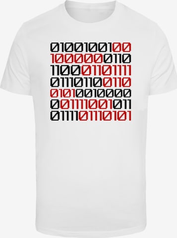 F4NT4STIC Shirt 'I Love You 01001001 Binary Code Valentinstag' in Wit: voorkant