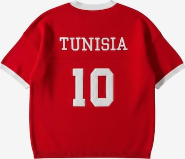Kleidermafia Dres 'Oversize Tunisia Knit T-shirt - Red' - Červená: predná strana