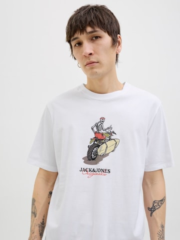 JACK & JONES Bluser & t-shirts 'JORSkull Coast' i hvid