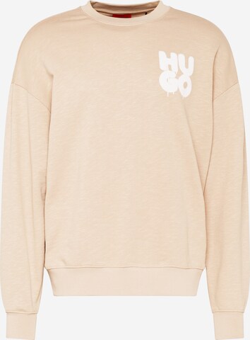 Sweat-shirt 'Daraz' HUGO en beige : devant