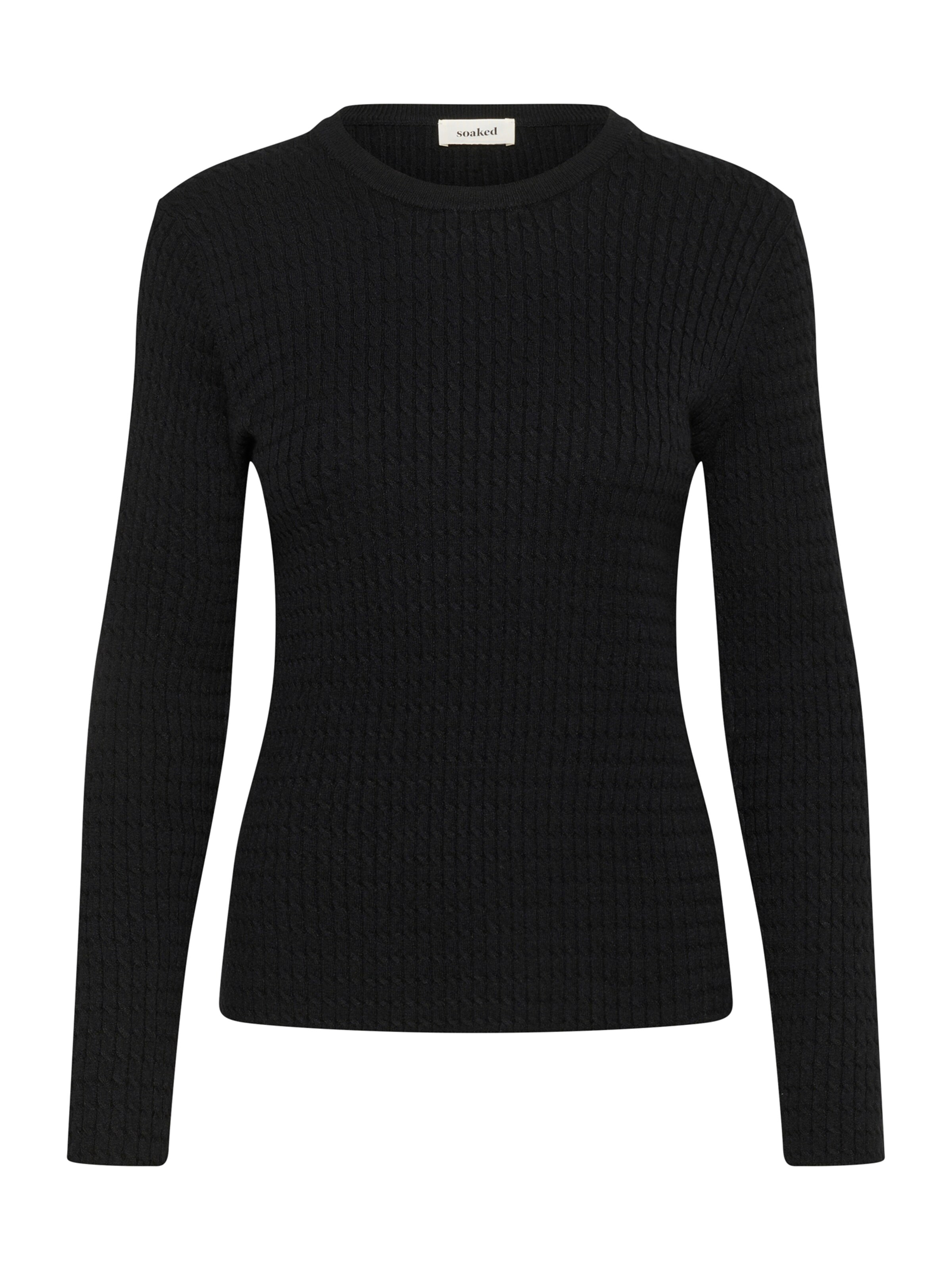 SOAKED IN LUXURY Sweater 'SLSpina' in Black: front