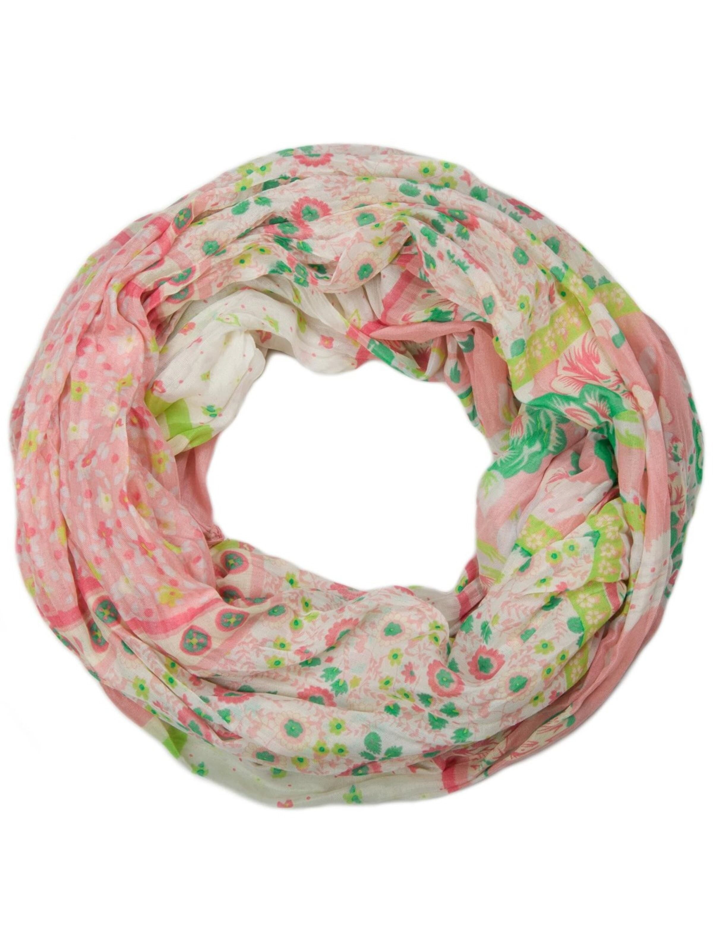 styleBREAKER Schlauchschal 'Loop mit Blumen Paisley Muster'‌‌‌ in Pink: Vorderseite