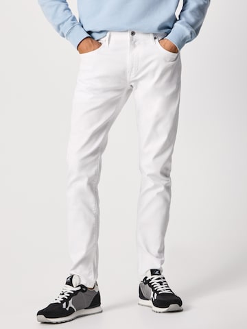 Pepe Jeans - Slimfit Calças de ganga 'Stanley' em branco: frente