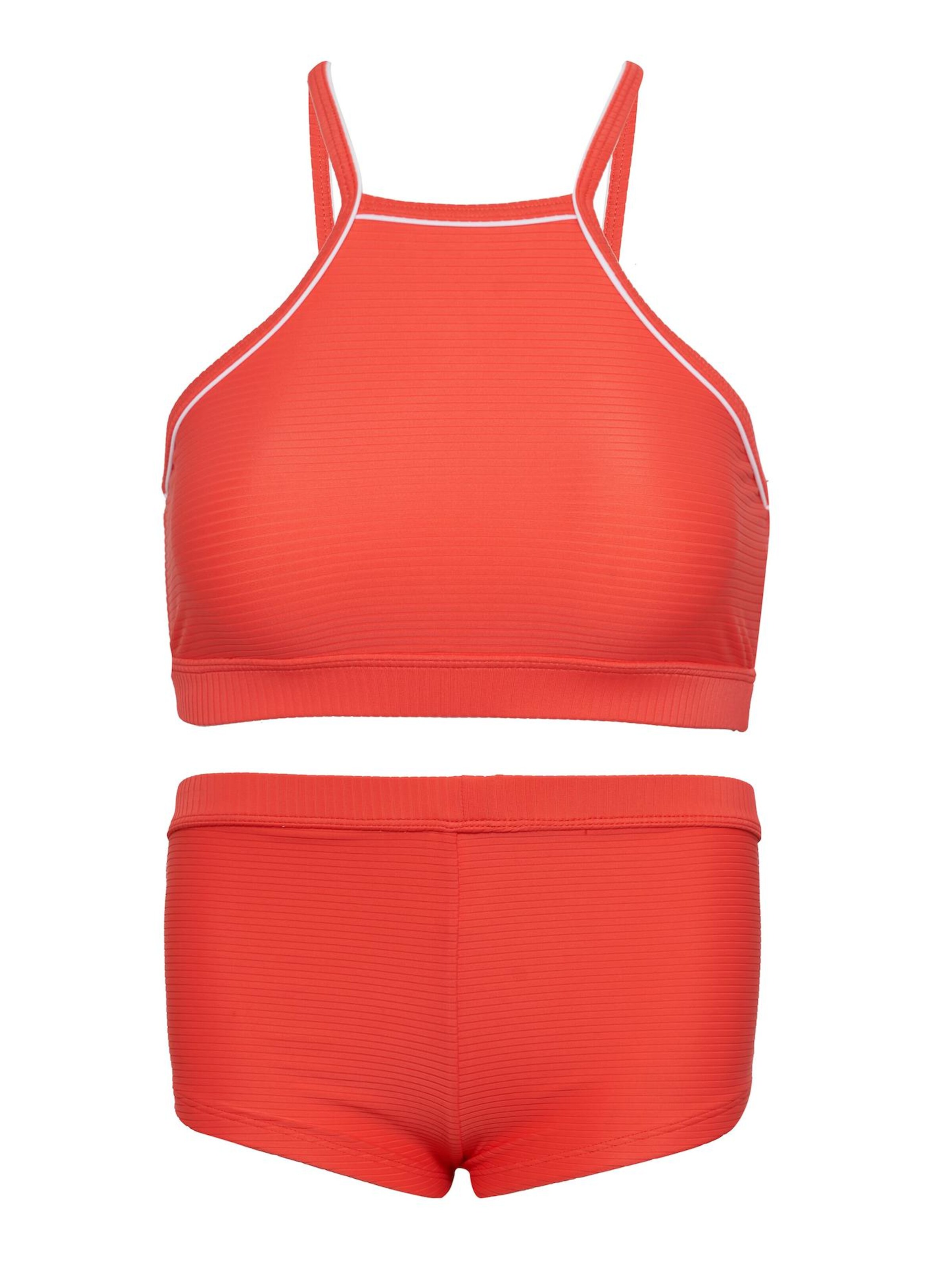 La V Bikini 'Bikini hipster broekje en crop top met racerback' in Oranje: voorkant
